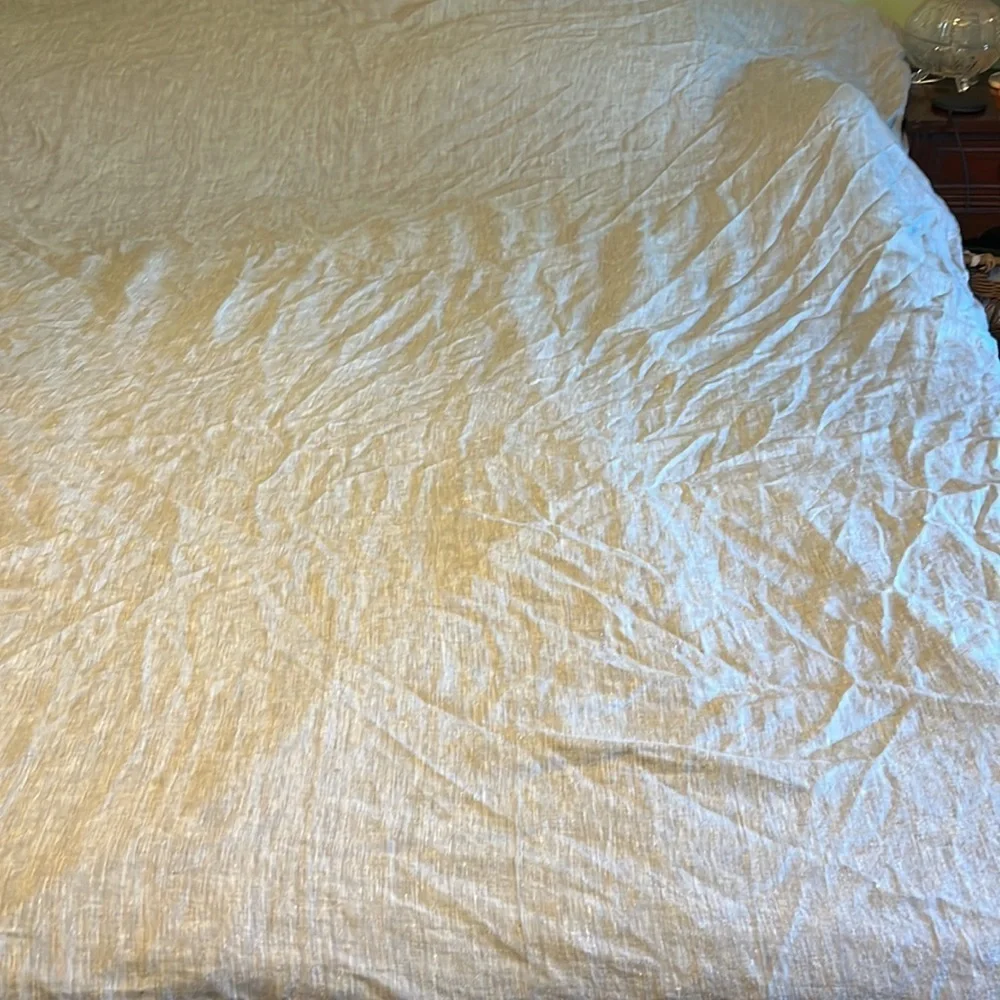 New Anthropologie Harmony Hemp Duvet Cover Gray Queen